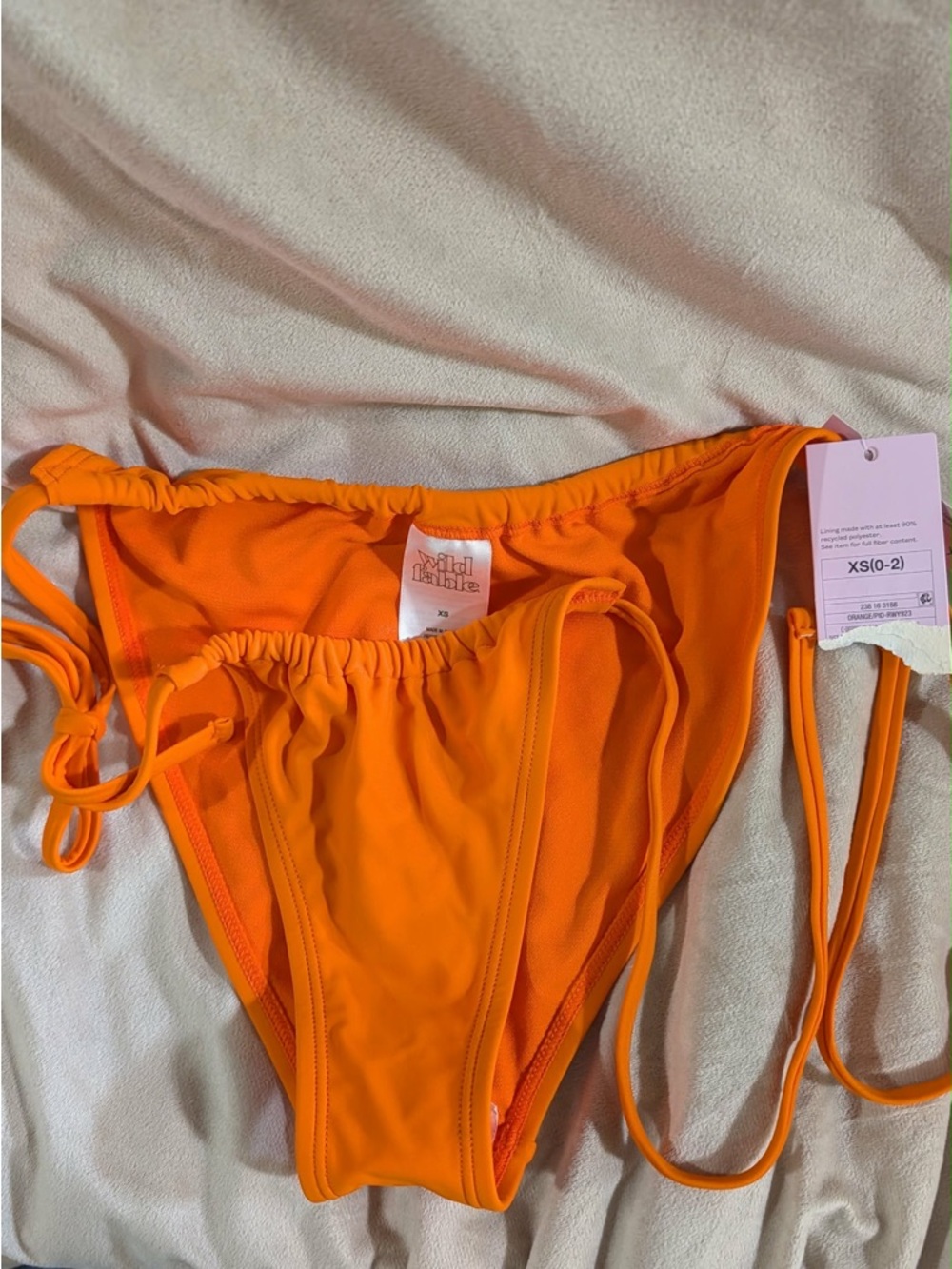 Bright Orange Tie-Side Bikini Bottoms